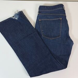 Madewell Women’s 28x30 Dark Blue Boot Legger Jeans Hem Damage Classic Denim Norm